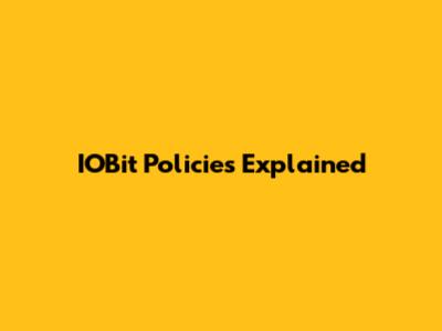 IOBit Policies Explained