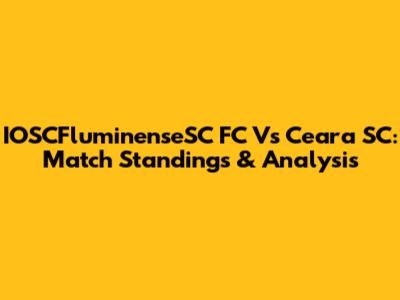 IOSCFluminenseSC FC Vs Ceara SC: Match Standings & Analysis