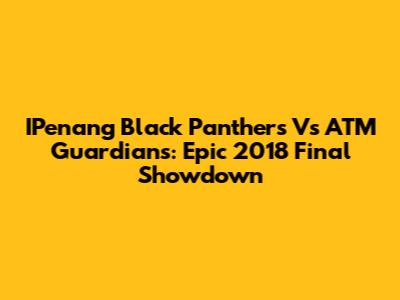 IPenang Black Panthers Vs ATM Guardians: Epic 2018 Final Showdown