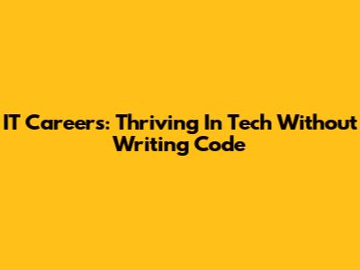 IT Careers: Thriving In Tech Without Writing Code
