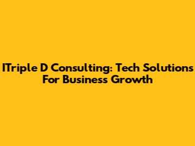 ITriple D Consulting: Tech Solutions For Business Growth
