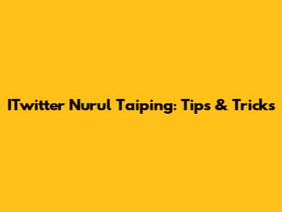 ITwitter Nurul Taiping: Tips & Tricks