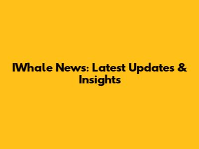 IWhale News: Latest Updates & Insights