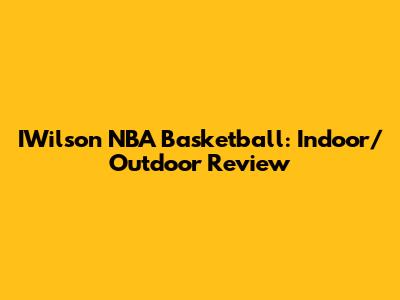 IWilson NBA Basketball: Indoor/Outdoor Review