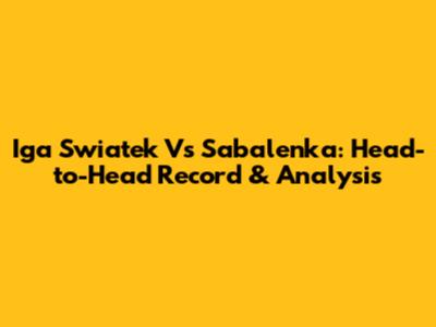 Iga Swiatek Vs Sabalenka: Head-to-Head Record & Analysis