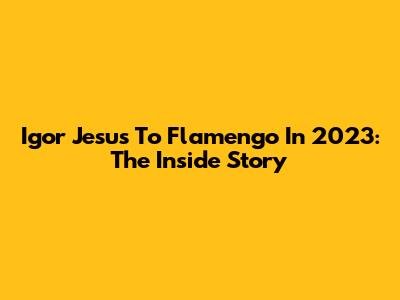Igor Jesus To Flamengo In 2023: The Inside Story