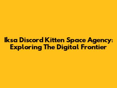 Iksa Discord Kitten Space Agency: Exploring The Digital Frontier