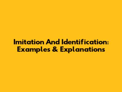 Imitation And Identification: Examples & Explanations