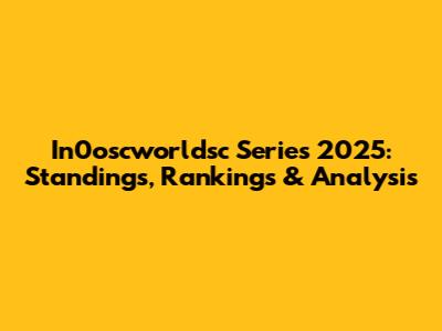 In0oscworldsc Series 2025: Standings, Rankings & Analysis