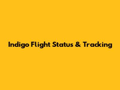 Indigo Flight Status & Tracking