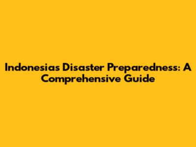 Indonesia's Disaster Preparedness: A Comprehensive Guide