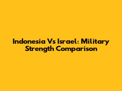 Indonesia Vs Israel: Military Strength Comparison