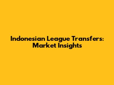 Indonesian League Transfers: Market Insights