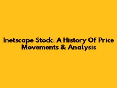 Inetscape Stock: A History Of Price Movements & Analysis