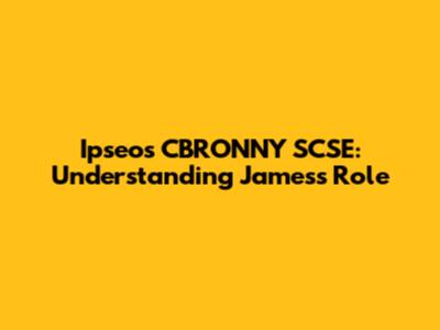 Ipseos CBRONNY SCSE: Understanding James's Role