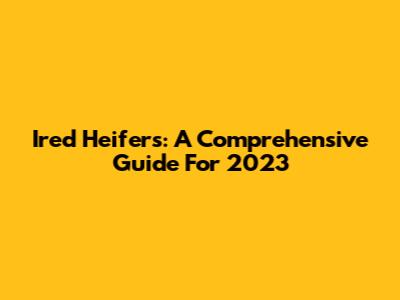Ired Heifers: A Comprehensive Guide For 2023