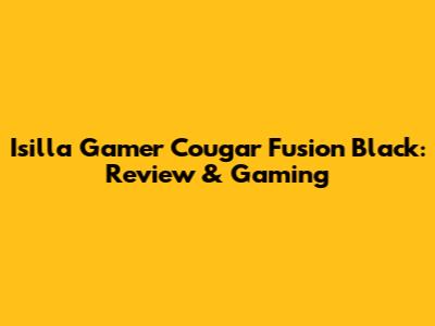Isilla Gamer Cougar Fusion Black: Review & Gaming