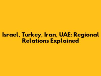 Israel, Turkey, Iran, UAE: Regional Relations Explained