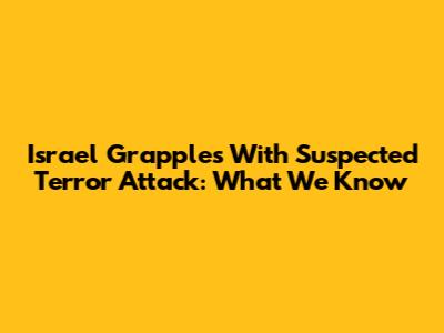 Israel Grapples With Suspected Terror Attack: What We Know