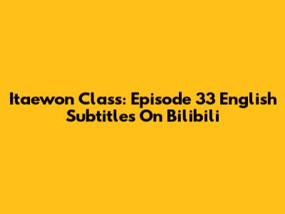 Itaewon Class: Episode 33 English Subtitles On Bilibili