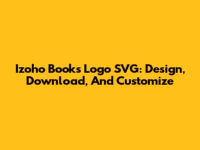 Izoho Books Logo SVG: Design, Download, And Customize
