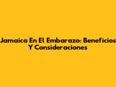 Jamaica En El Embarazo: Beneficios Y Consideraciones