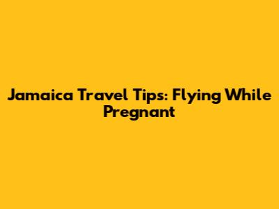 Jamaica Travel Tips: Flying While Pregnant