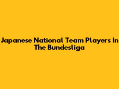 Japanese National Team Players In The Bundesliga