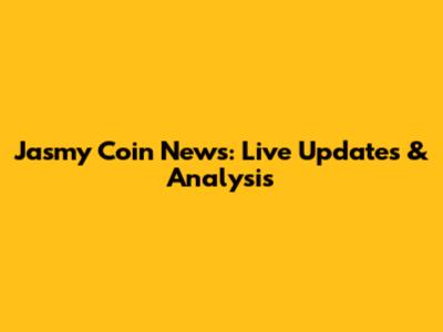 Jasmy Coin News: Live Updates & Analysis