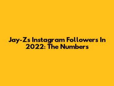 Jay-Z's Instagram Followers In 2022: The Numbers