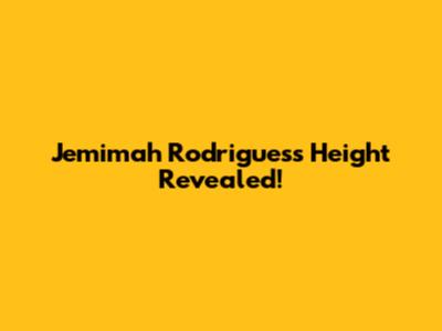 Jemimah Rodrigues's Height Revealed!