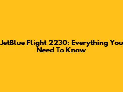 JetBlue Flight 2230: Everything You Need To Know