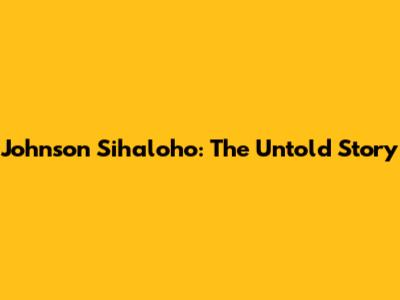 Johnson Sihaloho: The Untold Story