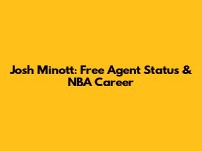 Josh Minott: Free Agent Status & NBA Career