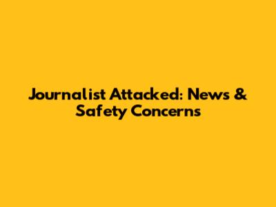 Journalist Attacked: News & Safety Concerns