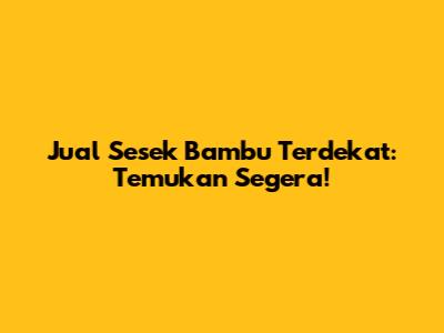 Jual Sesek Bambu Terdekat: Temukan Segera!