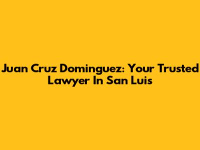 Juan Cruz Dominguez: Your Trusted Lawyer In San Luis