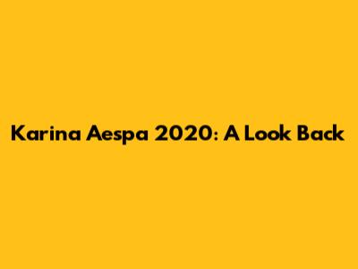 Karina Aespa 2020: A Look Back