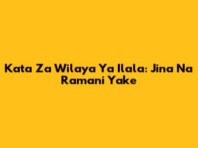 Kata Za Wilaya Ya Ilala: Jina Na Ramani Yake