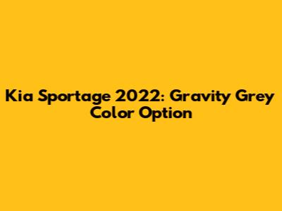 Kia Sportage 2022: Gravity Grey Color Option
