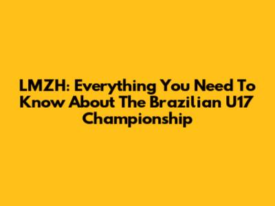 LMZH: Everything You Need To Know About The Brazilian U17 Championship