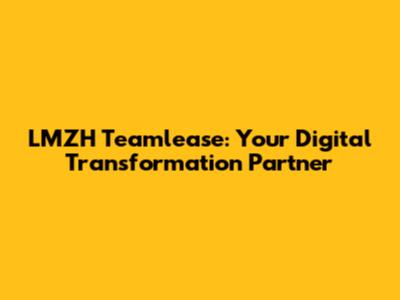 LMZH Teamlease: Your Digital Transformation Partner