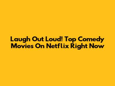 Laugh Out Loud! Top Comedy Movies On Netflix Right Now