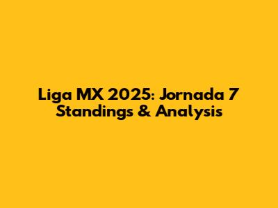 Liga MX 2025: Jornada 7 Standings & Analysis