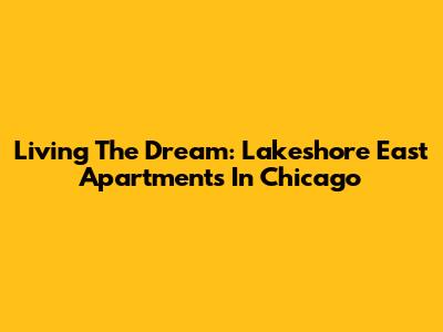 Living The Dream: Lakeshore East Apartments In Chicago