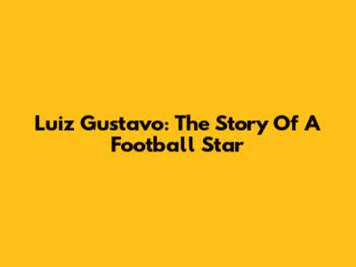 Luiz Gustavo: The Story Of A Football Star