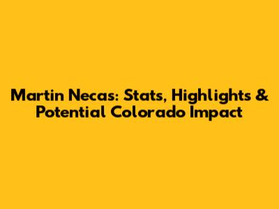 Martin Necas: Stats, Highlights & Potential Colorado Impact