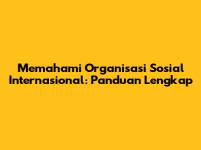 Memahami Organisasi Sosial Internasional: Panduan Lengkap