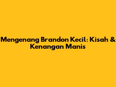 Mengenang Brandon Kecil: Kisah & Kenangan Manis