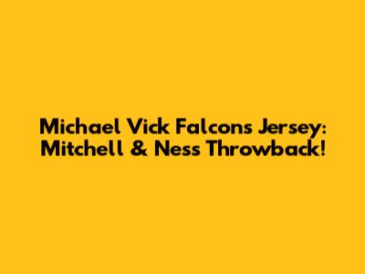 Michael Vick Falcons Jersey: Mitchell & Ness Throwback!